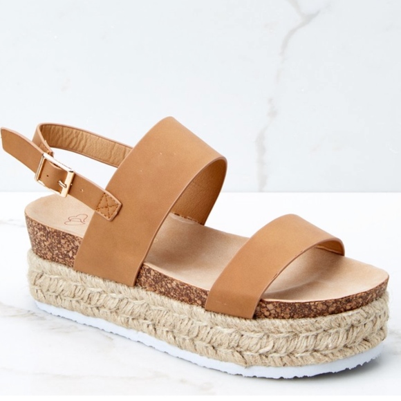 Shoes - Two Strap sling back Espadrille Sandal
